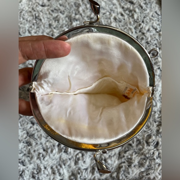 Artel MONTREAL Ivory Circle Beaded Purse Clutch Sequin Wedding Formal Luxury Art - Picture 7 of 16